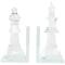 9.5" Clear Chess Oversized Bookends with Cut Crystal Designs Set